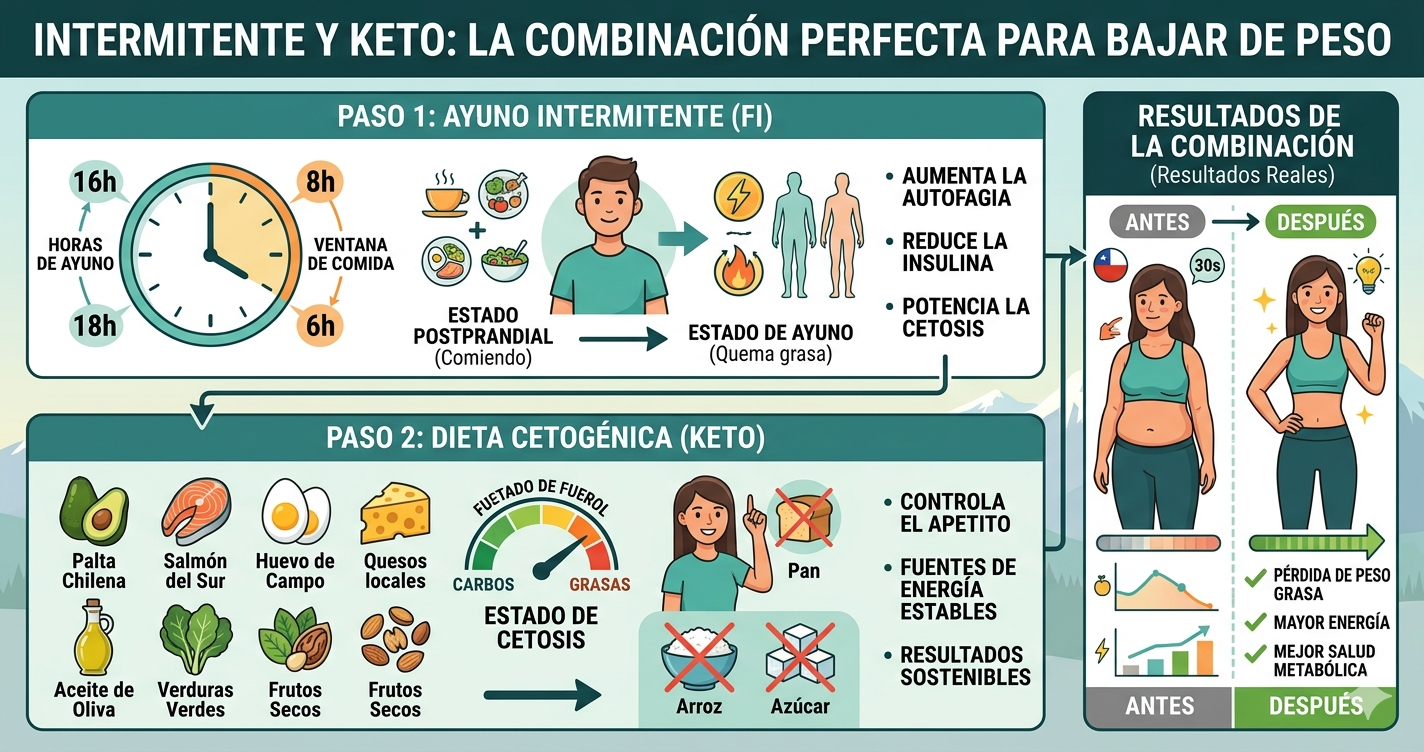 Ayuno intermitente y keto combinados para bajar de peso