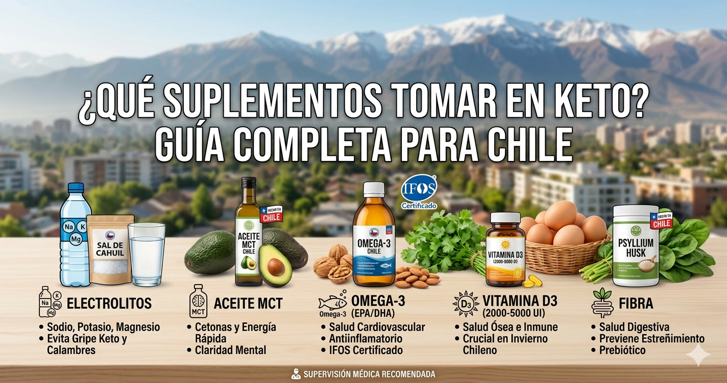 Suplementos para dieta keto en Chile - magnesio, electrolitos y MCT