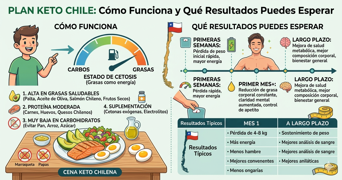 Plan keto Chile - cómo funciona la cetosis y resultados esperados