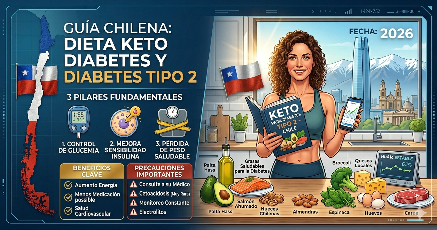Keto y diabetes tipo 2 en Chile - control de glucosa con alimentación cetogénica